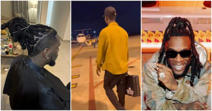 Burna Boy fait voyager son coiffeur pour lui couper le Cheveux.